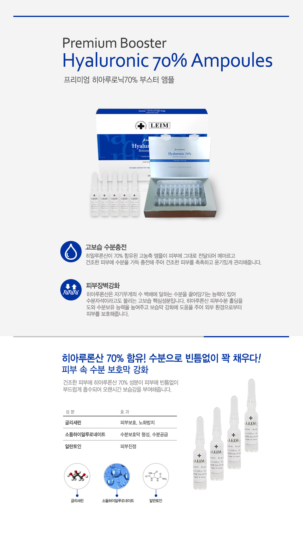 Dr. CPU Premium Hyaluronic70% Booster Ampoules 2m*20ea