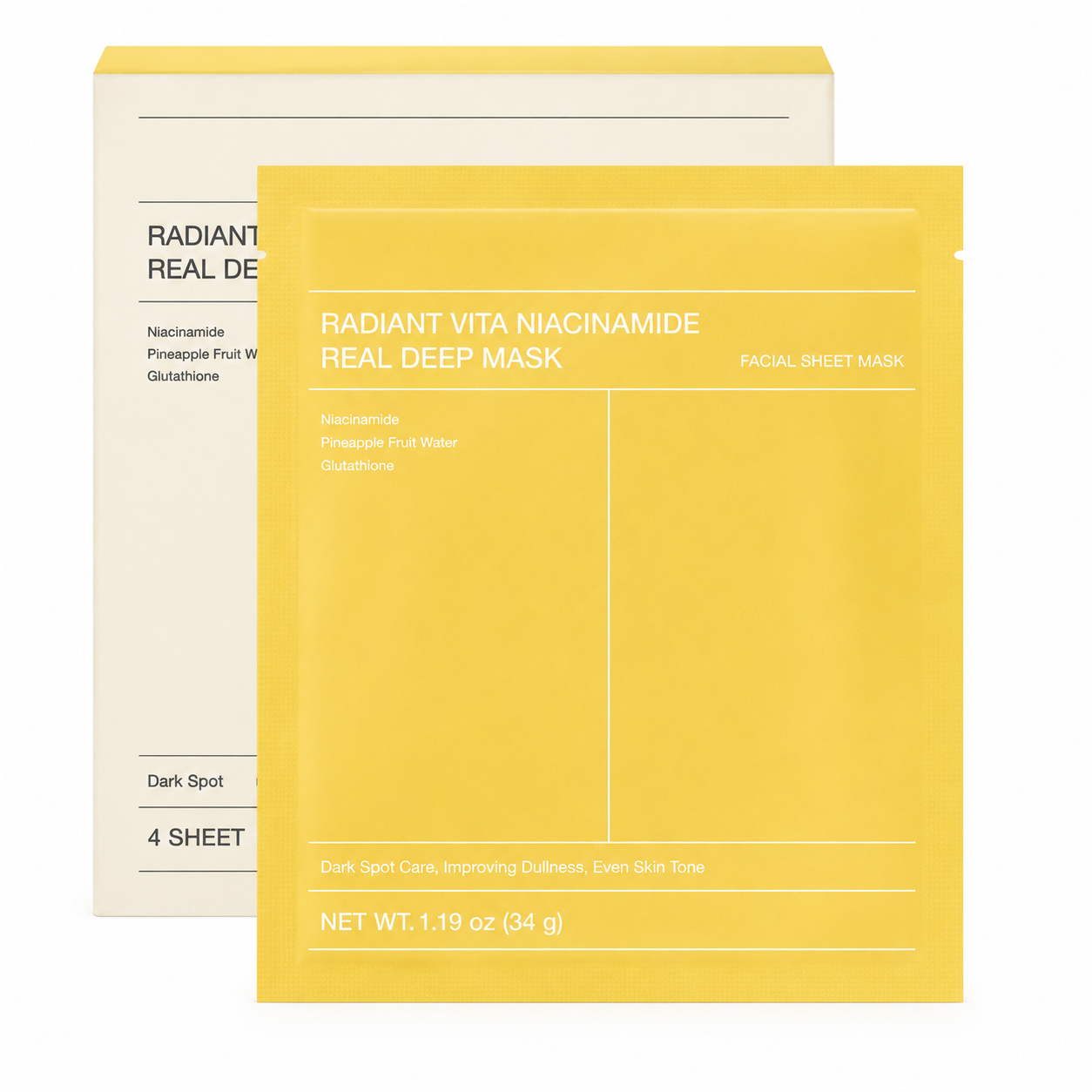 Radiant Vita Niacinamide Real Deep Mask 4pc/box