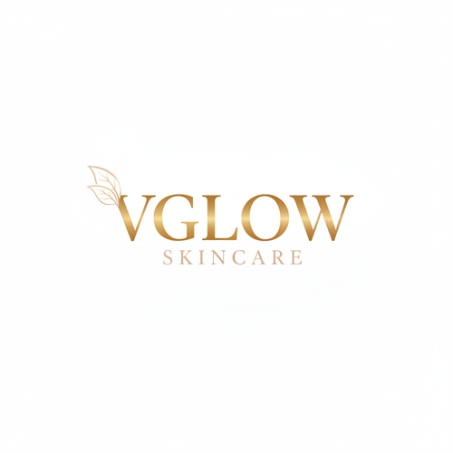 VGLOW Skincare Logo - Refined Leaf