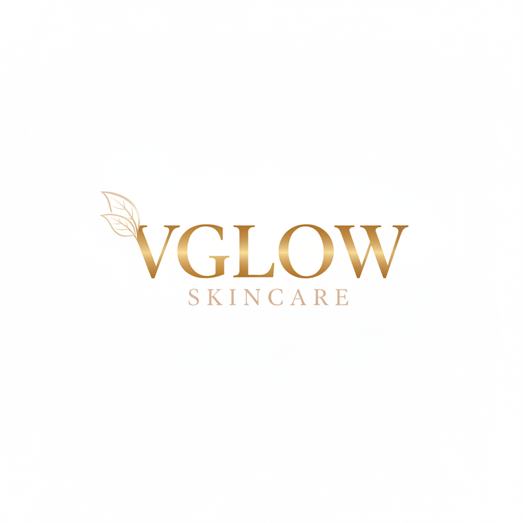 VGLOW Skincare Logo - Refined Leaf